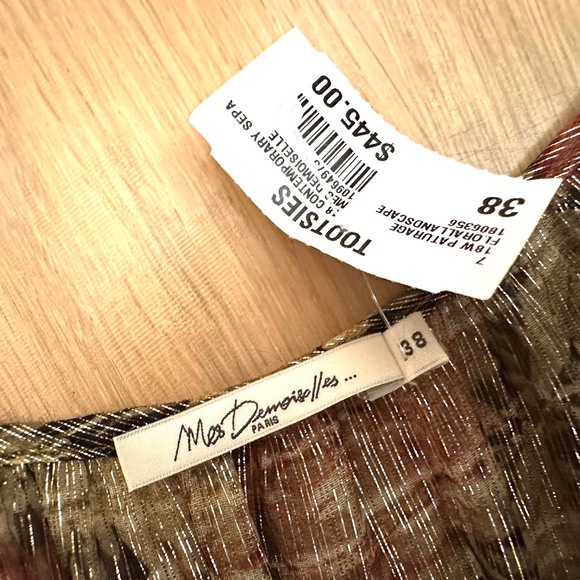 Mes Demoiselles Paris Silk Floral Metallic 'Paturage' Maxi Dress Size FR 38/US M - Picture 10 of 11